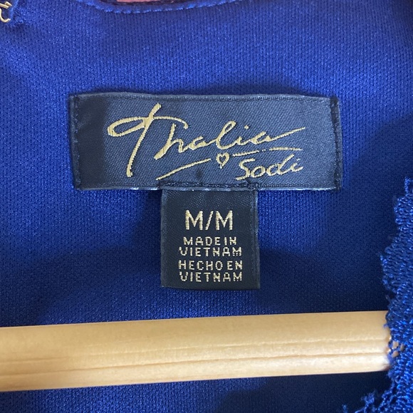 THALIA SODI LACE SHEATH DRESS IM BLUE. [SIZE: MEDIUM] - Picture 3 of 4